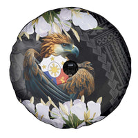 Philippines Eagle with Coat Of Arm Spare Tire Cover Simple Sampaguita Jasmine LT9 - Polynesian Pride
