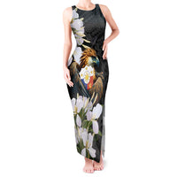 Philippines Eagle with Coat Of Arm Tank Maxi Dress Simple Sampaguita Jasmine LT9 Women Black - Polynesian Pride
