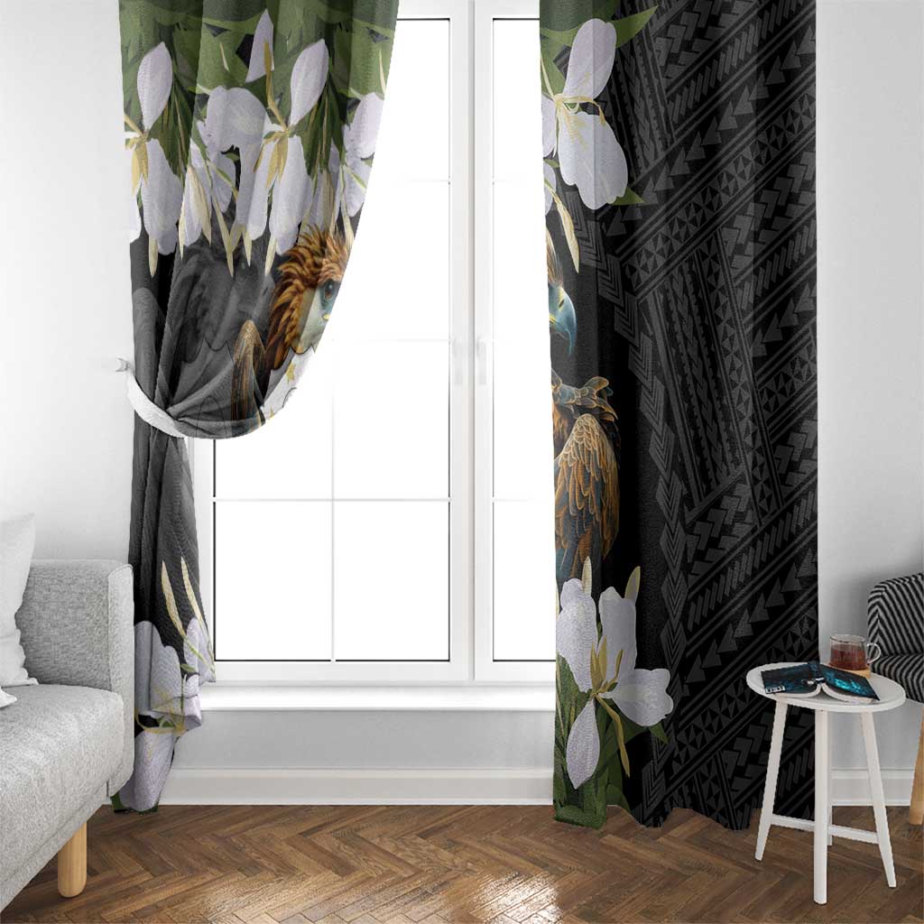 Philippines Eagle with Coat Of Arm Window Curtain Simple Sampaguita Jasmine LT9 - Polynesian Pride