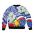 Philippines Flag Bomber Jacket Sampaguita Jasmine with Polynesian Tribal