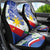 Philippines Flag Car Seat Cover Sampaguita Jasmine with Polynesian Tribal