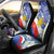 Philippines Flag Car Seat Cover Sampaguita Jasmine with Polynesian Tribal