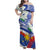 Philippines Flag Family Matching Off Shoulder Maxi Dress and Hawaiian Shirt Sampaguita Jasmine with Polynesian Tribal