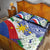 Philippines Flag Quilt Bed Set Sampaguita Jasmine with Polynesian Tribal