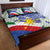 Philippines Flag Quilt Bed Set Sampaguita Jasmine with Polynesian Tribal