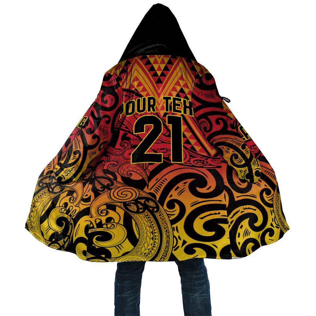 New Zealand Rangatira Custom Cloak Red and Gold Niho Taniwha Maori Tribal LT9 Unisex Gold - Polynesian Pride
