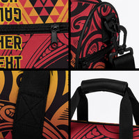 New Zealand Rangatira Custom Duffle Bag Red and Gold Niho Taniwha Maori Tribal LT9 - Polynesian Pride