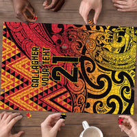 New Zealand Rangatira Custom Puzzle Red and Gold Niho Taniwha Maori Tribal LT9 - Polynesian Pride