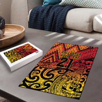 New Zealand Rangatira Custom Puzzle Red and Gold Niho Taniwha Maori Tribal LT9 - Polynesian Pride