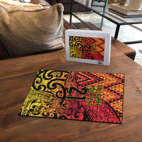New Zealand Rangatira Custom Puzzle Red and Gold Niho Taniwha Maori Tribal LT9 - Polynesian Pride