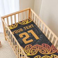 New Zealand Maori Rugby Pacific Custom Baby Bed Cover Rangatira Maori Kowhaiwhai Pattern LT9 - Polynesian Pride