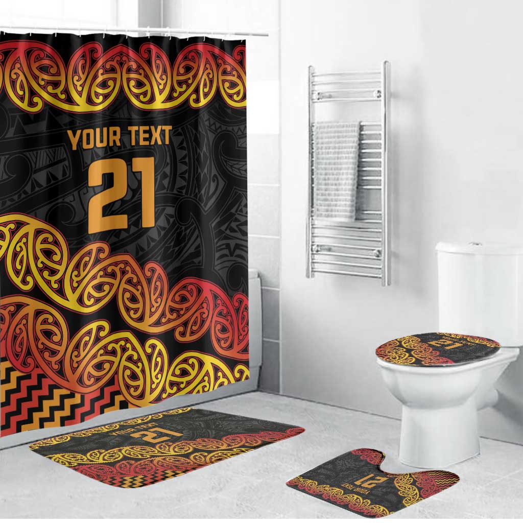 New Zealand Rugby Pacific Custom Bathroom Set Rangatira Maori Kowhaiwhai Pattern LT9 Bathroom Set (4 pcs) Gold - Polynesian Pride