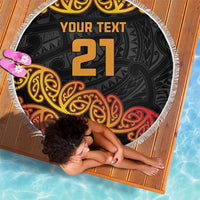 New Zealand Rugby Pacific Custom Beach Blanket Rangatira Maori Kowhaiwhai Pattern LT9 - Polynesian Pride