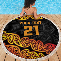 New Zealand Rugby Pacific Custom Beach Blanket Rangatira Maori Kowhaiwhai Pattern LT9 - Polynesian Pride