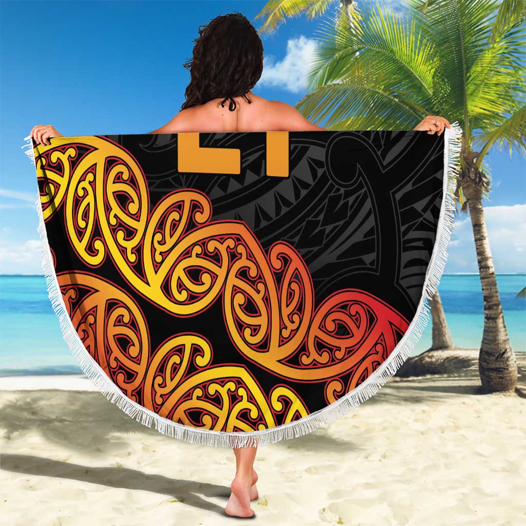 New Zealand Rugby Pacific Custom Beach Blanket Rangatira Maori Kowhaiwhai Pattern LT9 - Polynesian Pride
