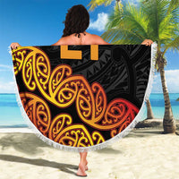 New Zealand Rugby Pacific Custom Beach Blanket Rangatira Maori Kowhaiwhai Pattern LT9 - Polynesian Pride