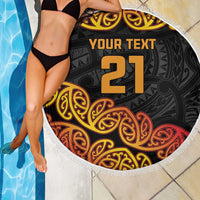 New Zealand Rugby Pacific Custom Beach Blanket Rangatira Maori Kowhaiwhai Pattern LT9 - Polynesian Pride
