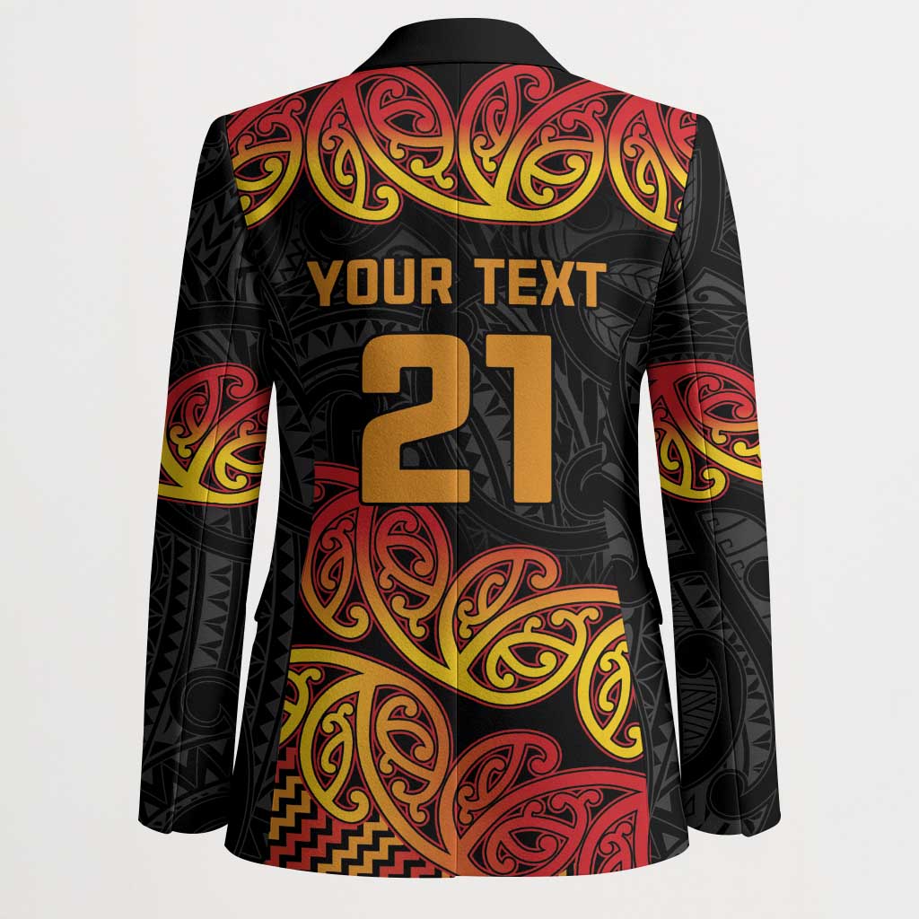 New Zealand Rugby Pacific Custom Blazer Rangatira Maori Kowhaiwhai Pattern LT9 - Polynesian Pride