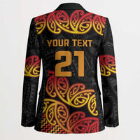 New Zealand Rugby Pacific Custom Blazer Rangatira Maori Kowhaiwhai Pattern LT9 - Polynesian Pride