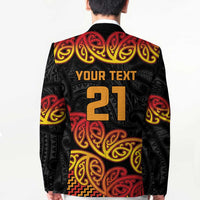 New Zealand Rugby Pacific Custom Blazer Rangatira Maori Kowhaiwhai Pattern LT9 - Polynesian Pride