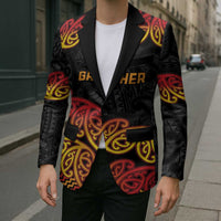 New Zealand Rugby Pacific Custom Blazer Rangatira Maori Kowhaiwhai Pattern LT9 - Polynesian Pride