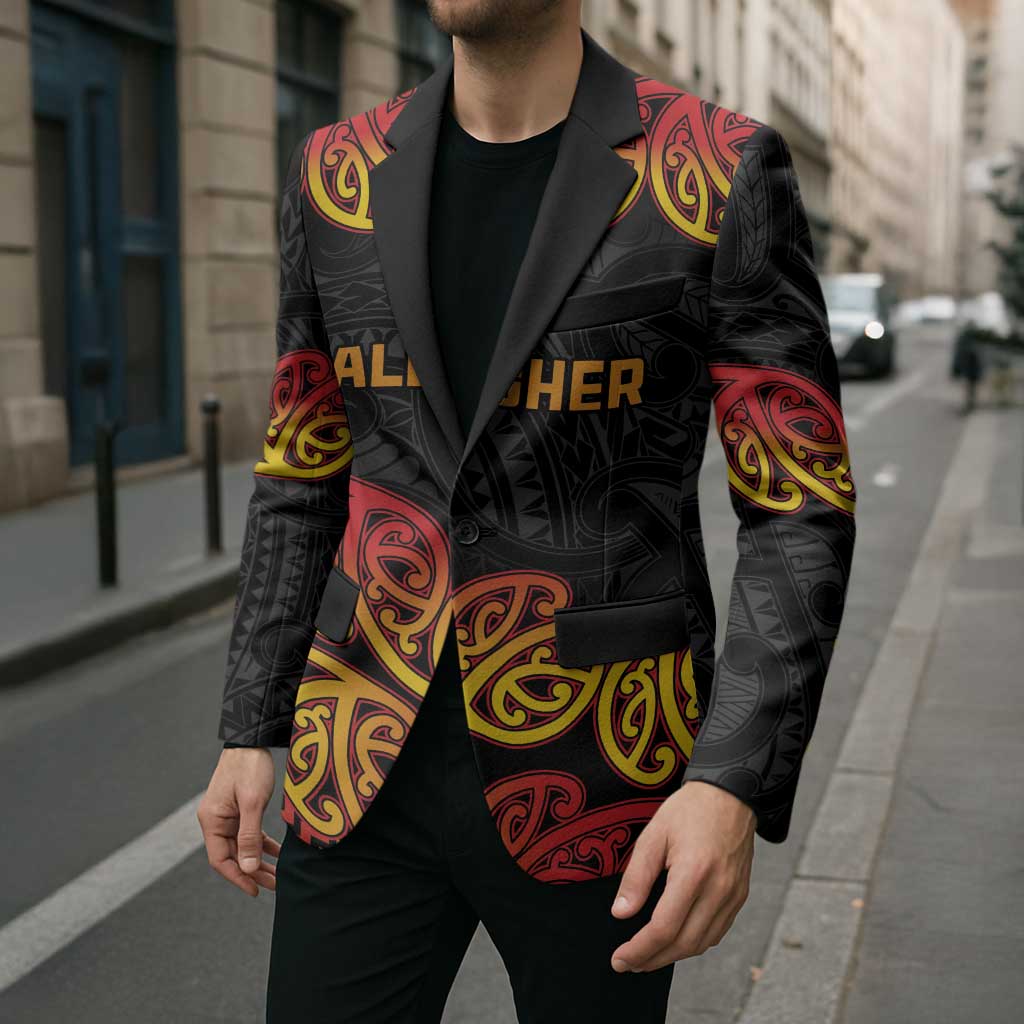 New Zealand Rugby Pacific Custom Blazer Rangatira Maori Kowhaiwhai Pattern LT9 - Polynesian Pride