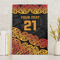 New Zealand Rugby Pacific Custom Canvas Wall Art Rangatira Maori Kowhaiwhai Pattern LT9 Without Frame Gold - Polynesian Pride