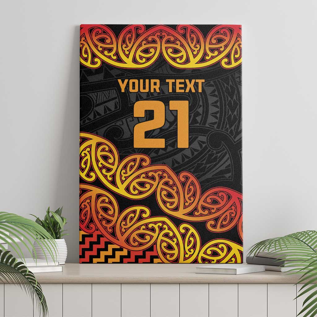 New Zealand Rugby Pacific Custom Canvas Wall Art Rangatira Maori Kowhaiwhai Pattern LT9 - Polynesian Pride