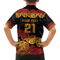 New Zealand Rugby Pacific Custom Kid Hawaiian Shirt Rangatira Maori Kowhaiwhai Pattern LT9 - Polynesian Pride