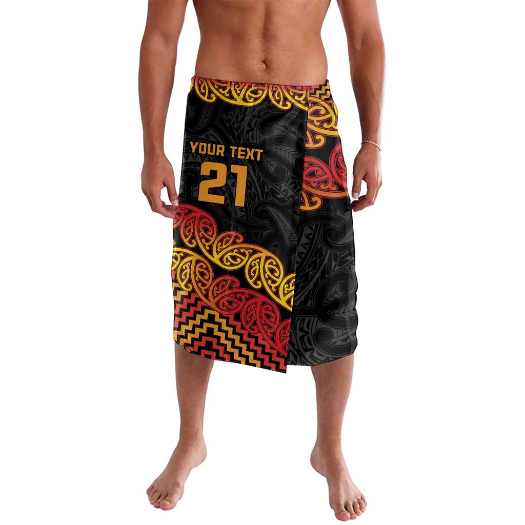 New Zealand Rugby Pacific Custom Lavalava Rangatira Maori Kowhaiwhai Pattern LT9 Gold - Polynesian Pride
