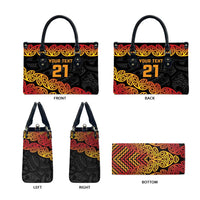 New Zealand Rugby Pacific Custom Leather Bag Rangatira Maori Kowhaiwhai Pattern LT9 - Polynesian Pride
