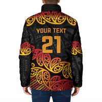 New Zealand Rugby Pacific Custom Padded Jacket Rangatira Maori Kowhaiwhai Pattern LT9 - Polynesian Pride