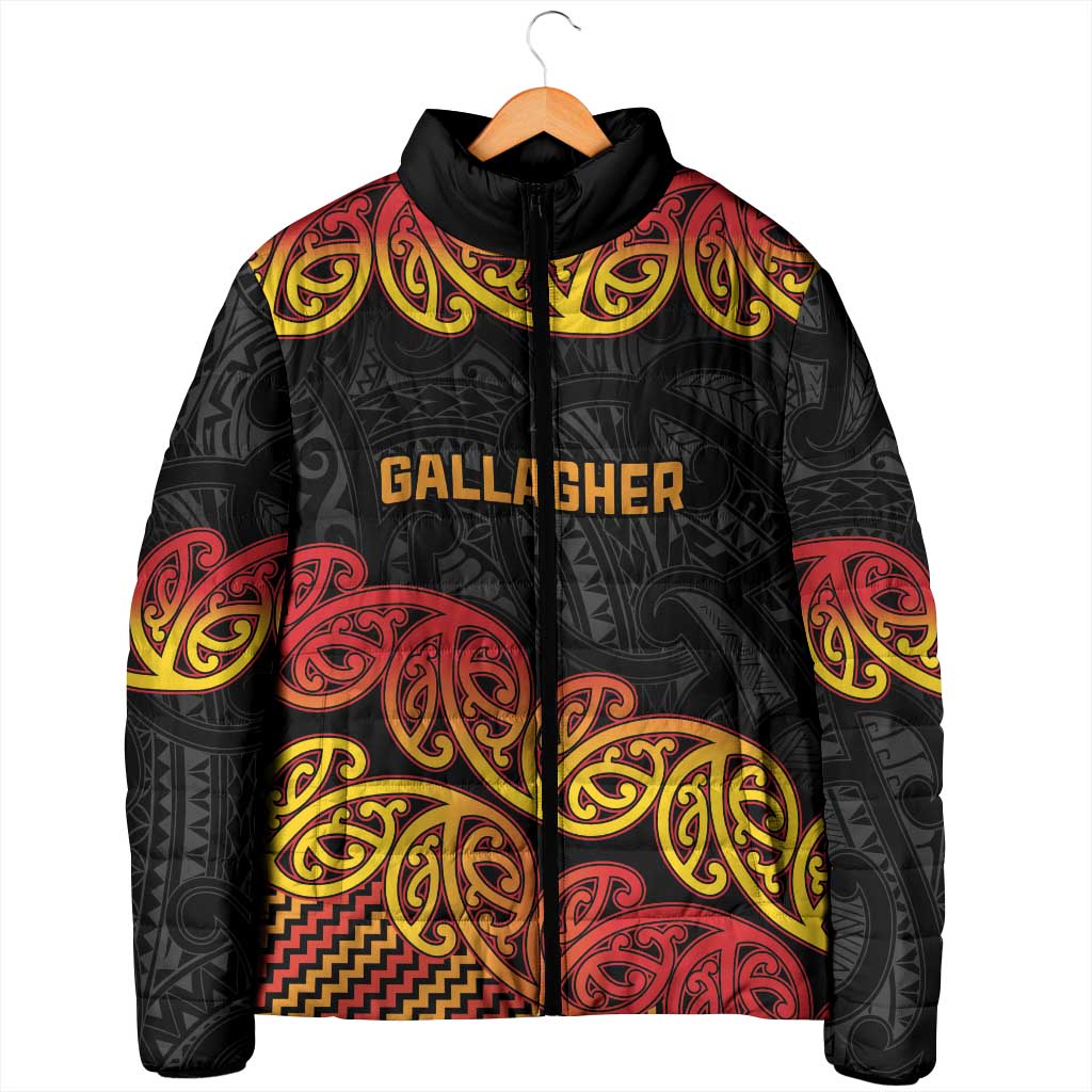 New Zealand Rugby Pacific Custom Padded Jacket Rangatira Maori Kowhaiwhai Pattern LT9 - Polynesian Pride