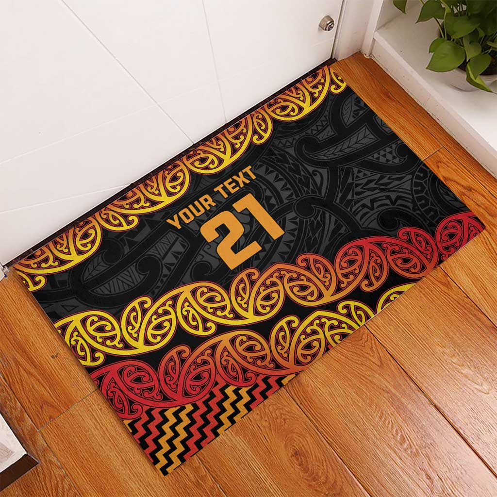 New Zealand Rugby Pacific Custom Rubber Doormat Rangatira Maori Kowhaiwhai Pattern LT9 - Polynesian Pride