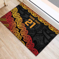 New Zealand Rugby Pacific Custom Rubber Doormat Rangatira Maori Kowhaiwhai Pattern LT9 - Polynesian Pride