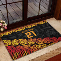 New Zealand Rugby Pacific Custom Rubber Doormat Rangatira Maori Kowhaiwhai Pattern LT9 - Polynesian Pride