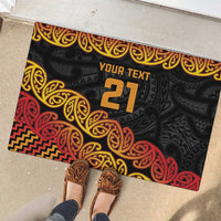 New Zealand Rugby Pacific Custom Rubber Doormat Rangatira Maori Kowhaiwhai Pattern LT9 - Polynesian Pride