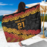 New Zealand Rugby Pacific Custom Sarong Rangatira Maori Kowhaiwhai Pattern LT9 One Size 44 x 66 inches Gold - Polynesian Pride