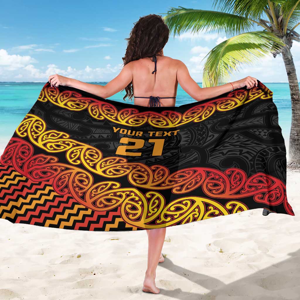 New Zealand Rugby Pacific Custom Sarong Rangatira Maori Kowhaiwhai Pattern LT9 - Polynesian Pride