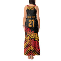 New Zealand Rugby Pacific Custom Tank Maxi Dress Rangatira Maori Kowhaiwhai Pattern LT9 - Polynesian Pride