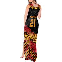 New Zealand Rugby Pacific Custom Tank Maxi Dress Rangatira Maori Kowhaiwhai Pattern LT9 - Polynesian Pride