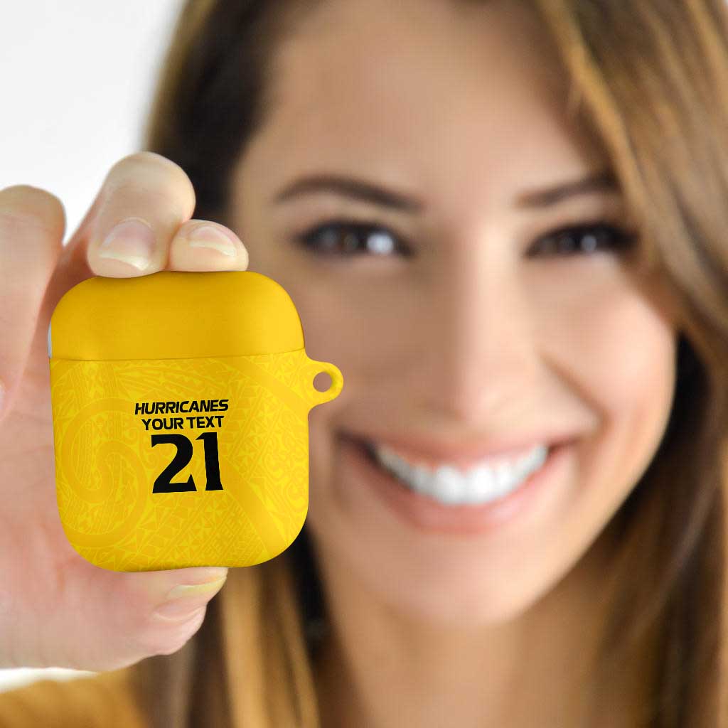 New Zealand Rugby Pacific Custom AirPods Case Hau Awhiowhio Maori Tribal Tattoo LT9 Gold - Polynesian Pride