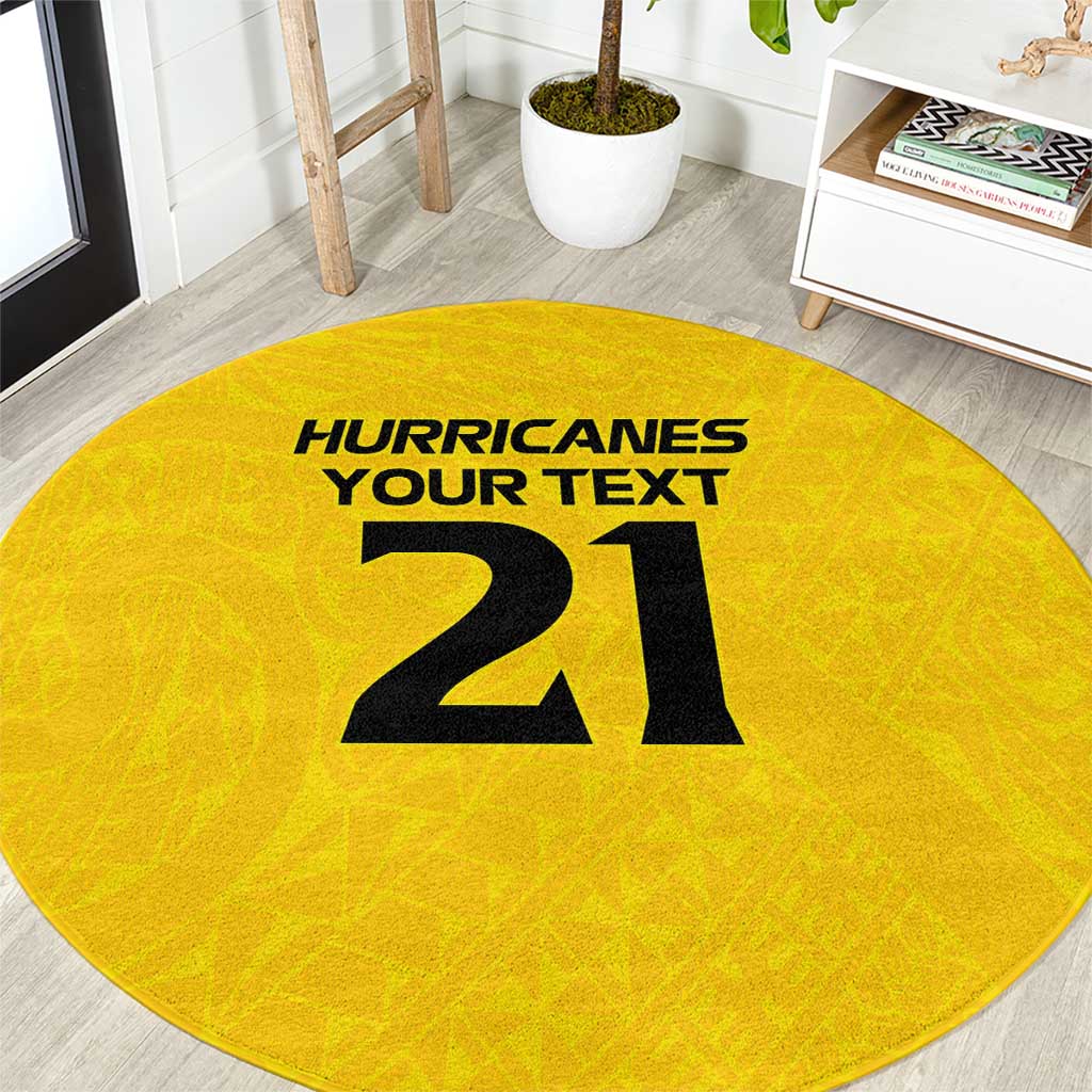 New Zealand Rugby Pacific Custom Round Carpet Hau Awhiowhio Maori Tribal Tattoo LT9 Gold - Polynesian Pride
