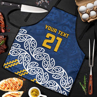 New Zealand Rugby Pacific Custom Apron Kahupeka Maori Kowhaiwhai Pattern LT9 Blue - Polynesian Pride