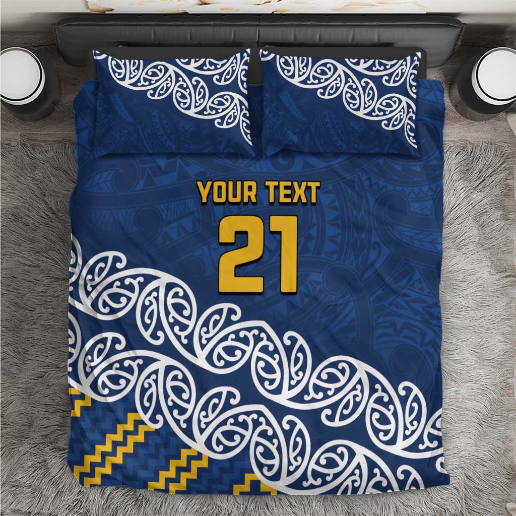 New Zealand Rugby Pacific Custom Bedding Set Kahupeka Maori Kowhaiwhai Pattern LT9 Blue - Polynesian Pride