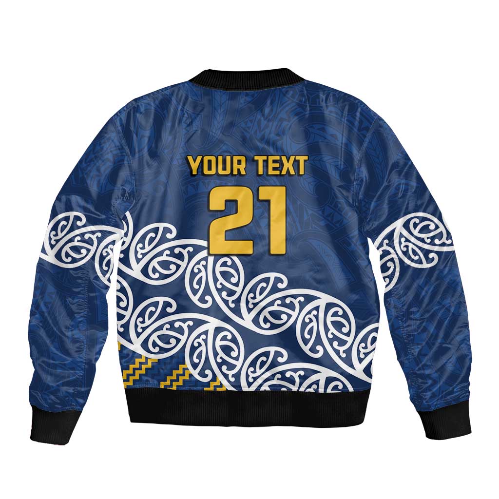 New Zealand Rugby Pacific Custom Bomber Jacket Kahupeka Maori Kowhaiwhai Pattern LT9 - Polynesian Pride