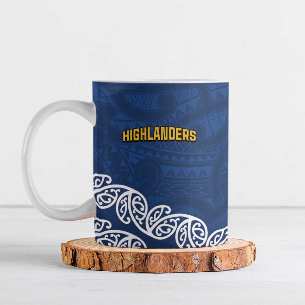 New Zealand Rugby Pacific Custom Ceramic Mug Kahupeka Maori Kowhaiwhai Pattern LT9 Blue - Polynesian Pride