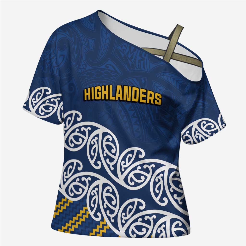 New Zealand Rugby Pacific Custom Cross Shoulder Shirt Kahupeka Maori Kowhaiwhai Pattern LT9 Female Blue - Polynesian Pride