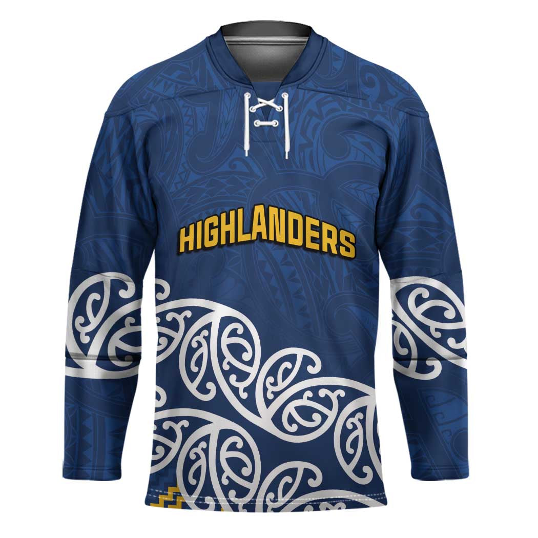 New Zealand Rugby Pacific Custom Hockey Jersey Kahupeka Maori Kowhaiwhai Pattern LT9 Unisex Blue - Polynesian Pride