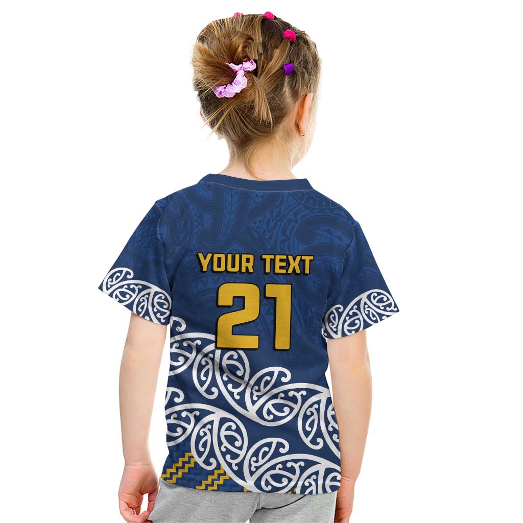 New Zealand Rugby Pacific Custom Kid T Shirt Kahupeka Maori Kowhaiwhai Pattern LT9 - Polynesian Pride